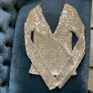 (Zara) Silver Sequin Top